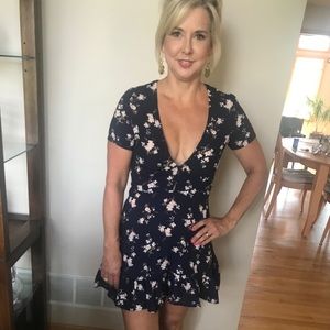 Olivaceous Blue flower dress